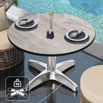 CPBL | Compacte Loungetafel | Ø:H 60 x 42 cm | Eiken wit / Aluminium | Extra gewicht