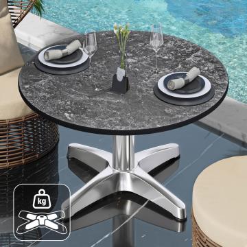 CPBL | Kompakt lounge bord | Ø:H 60 x 42 cm | Stenar / Aluminium | Ytterligare vikt