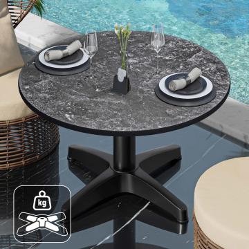 CPBL | Kompakt lounge bord | Ø:H 70 x 42 cm | Stenar / Aluminium | Ytterligare vikt