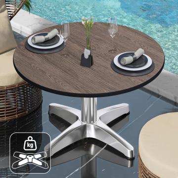 CPBL | Kompakt lounge bord | Ø:H 70 x 42 cm | Wenge / Aluminium | Ytterligare vikt