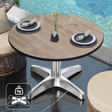 CPBL | Kompakt lounge bord | Ø:H 60 x 42 cm | Ek / Aluminium | Ytterligare vikt
