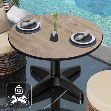 CPBL | Kompakt lounge bord | Ø:H 70 x 42 cm | Ek / Aluminium | Ytterligare vikt