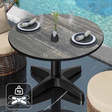 CPBL | Kompakt lounge bord | Ø:H 70 x 42 cm | Rustik furu / Aluminium | Ytterligare vikt