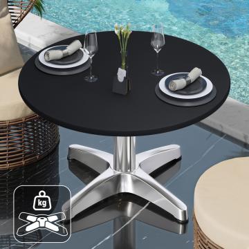 CPBL | Compact Lounge Table | Ø:H 70 x 42 cm | Black / Aluminium | Additional weight