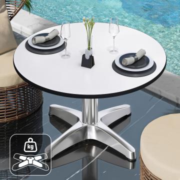 CPBL | Tavolo da salotto compatto | Ø:H 60 x 42 cm | Bianco / Alluminio | Peso aggiuntivo