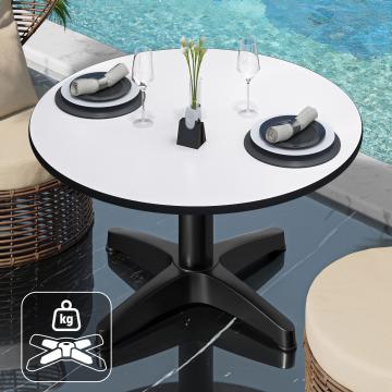 CPBL | Compact Lounge Table | Ø:H 60 x 42 cm | White
 / Black aluminium | Additional weight