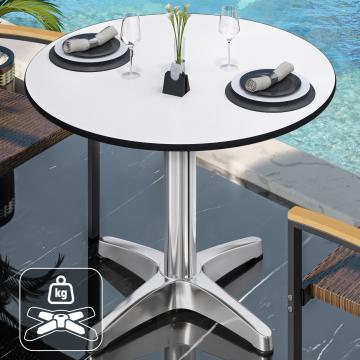CPBL | HPL bistro table | Ø:H 60 x 78 cm | White / aluminium | Additional weight | Round