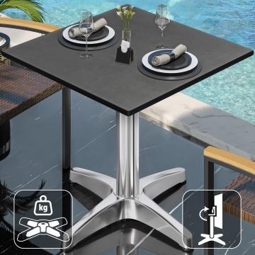 CPBL | HPL bistro table | W:D:H 60 x 60 x 78 cm | Anthracite / aluminium | Foldable + additional weight | Square