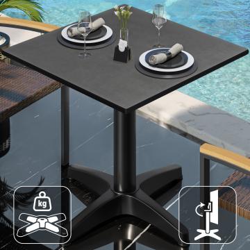 CPBL | HPL bistro table | W:D:H 60 x 60 x 78 cm | Anthracite / Aluminium black | Foldable + additional weight | Square
