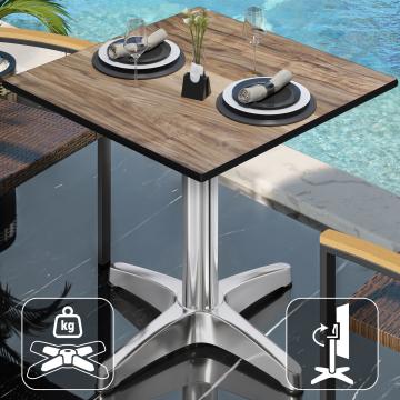 CPBL | HPL bistro table | W:D:H 60 x 60 x 78 cm | Sheesham / Aluminium | Foldable + additional weight | Square