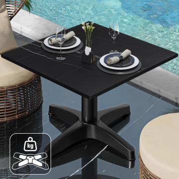 CPBL | Compact Lounge Table | L:P:H 60 x 60 x 42 cm | Marmo nero / Alluminio nero | Peso aggiuntivo