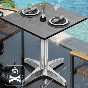 CPBL | HPL Bistro Tisch | B:T:H 70 x 70 x 78 cm | Beton / Aluminium | Zusatzgewicht | Quadratisch