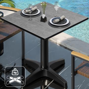 CPBL | HPL bistro tafel | B:D:H 60 x 60 x 78 cm | Beton / aluminium zwart | Extra gewicht | Vierkant