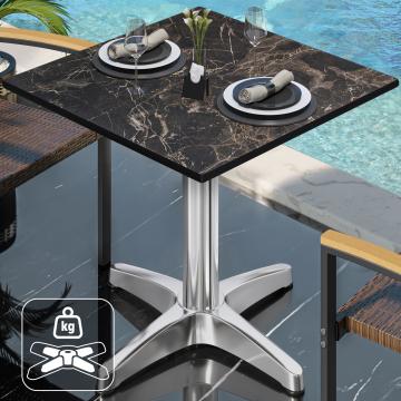 CPBL | HPL bistro table | W:D:H 60 x 60 x 78 cm | Cappuccino marble / aluminium | Additional weight | Square