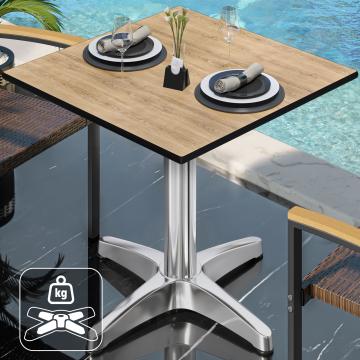 CPBL | HPL bistro table | W:D:H 60 x 60 x 78 cm | Oak / Aluminium | Additional weight | Square