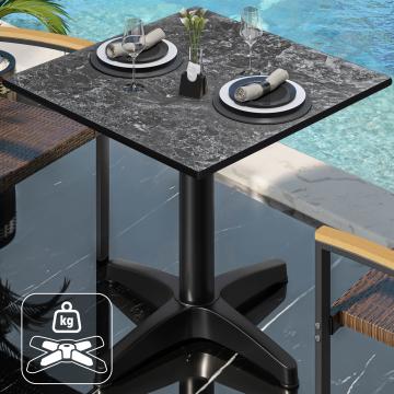 CPBL | HPL bistro table | W:D:H 70 x 70 x 78 cm | Rocks / Aluminium | Additional weight | Square