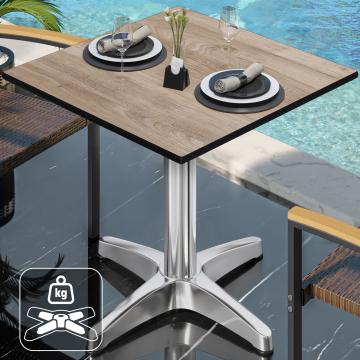 CPBL | HPL bistro table | W:D:H 70 x 70 x 78 cm | Oak / Aluminium | Additional weight | Square