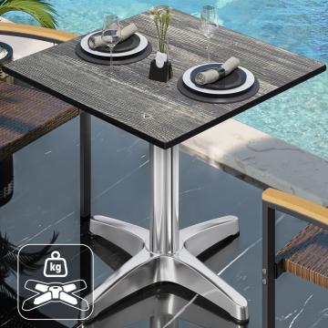 CPBL | HPL bistro table | W:D:H 70 x 70 x 78 cm | Rustic pine / aluminium | Additional weight | Square