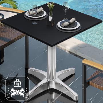 CPBL | HPL bistro table | W:D:H 70 x 70 x 78 cm | Black / Aluminium | Additional weight | Square