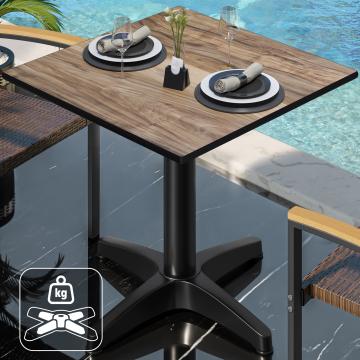 CPBL | HPL bistro table | W:D:H 70 x 70 x 78 cm | Sheesham / Aluminium | Additional weight | Square