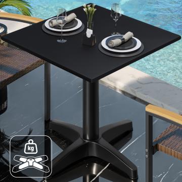 CPBL | HPL bistro tafel | B:D:H 60 x 60 x 78 cm | Zwart / Aluminium | Extra gewicht | Vierkant