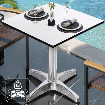CPBL | HPL bistro table | W:D:H 60 x 60 x 78 cm | White / aluminium | Additional weight | Square