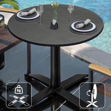 CPTG | Bistro Table | Ø:H 60 x 75 cm | Anthracite / Aluminium Black | Foldable/ Additional Weight