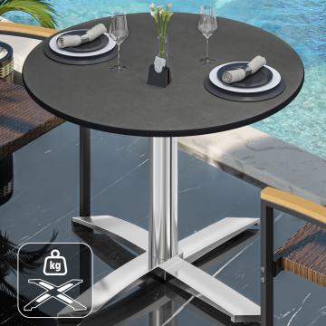 CPTG | Bistro Tisch | Ø:H 70 x 75 cm | Anthrazit / Aluminium | Zusatzgewicht