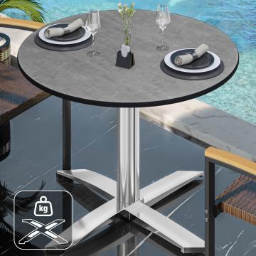 CPTG | Bistro Tisch | Ø:H 70 x 75 cm | Beton / Aluminium | Zusatzgewicht