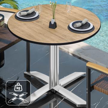 CPTG | table de bistrot | Ø:H 60 x 75 cm | chêne / aluminium | poids supplémentaire