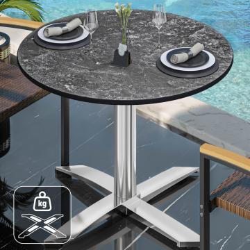 CPTG | Bistro Tisch | Ø:H 70 x 75 cm | Felsen / Aluminium | Zusatzgewicht