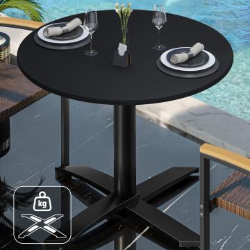 CPTG | Table Bistro | Ø:H 70 x 75 cm | Noir / Aluminium Noir | Poids supplémentaire