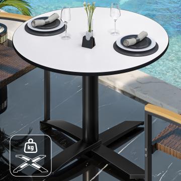 CPTG | Table Bistro | Ø:H 70 x 75 cm | Blanc / Aluminium Noir | Poids supplémentaire