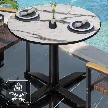 CPTG | Bistro Table | Ø:H 60 x 75 cm | White Marble / Aluminium Black | Additional Weight