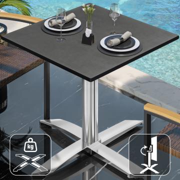 CPTG | Bistro Tisch | B:T:H 60 x 60 x 75 cm | Anthrazit / Aluminium | Klappbar/ Zusatzgewicht