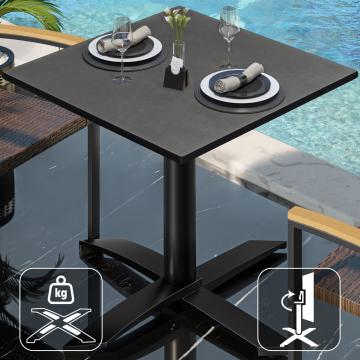 CPTG | Bistro Table | W:D:H 70 x 70 x 75 cm | Anthracite / Aluminium Black | Foldable/ Additional Weight