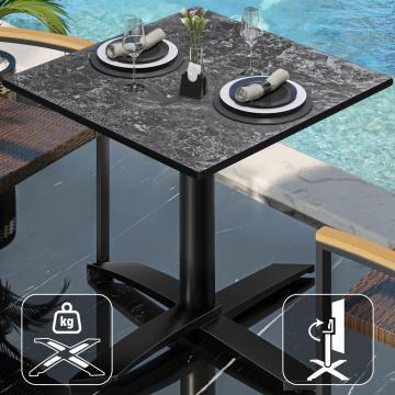 CPTG | Bistro Table | W:D:H 60 x 60 x 75 cm | Rock / Aluminium Black | Foldable/ Additional Weight