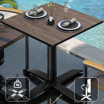 CPTG | Bistro Table | W:D:H 60 x 60 x 75 cm | Light Wenge / Aluminium Black | Foldable/ Additional Weight