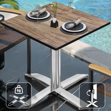 CPTG | Bistro Table | W:D:H 70 x 70 x 75 cm | Sheesham / Aluminium | Foldable/ Additional Weight