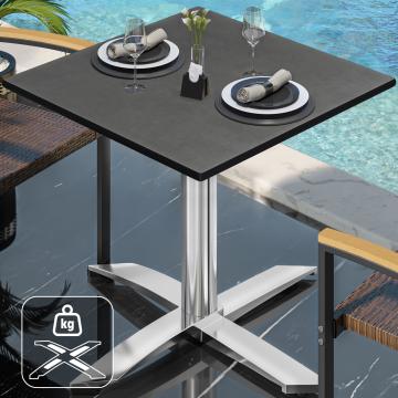 CPTG | Bistro Tisch | B:T:H 70 x 70 x 75 cm | Anthrazit / Aluminium | Zusatzgewicht