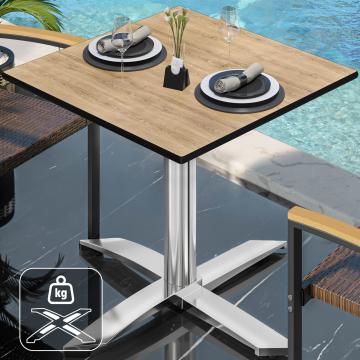 CPTG | Bistro Tisch | B:T:H 70 x 70 x 75 cm | Eiche / Aluminium | Zusatzgewicht