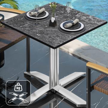 CPTG | Table Bistro | L:P:H 70 x 70 x 75 cm | Roche / Aluminium | Poids supplémentaire
