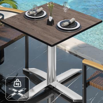 CPTG | Bistro Tisch | B:T:H 70 x 70 x 75 cm | Light Wenge / Aluminium | Zusatzgewicht