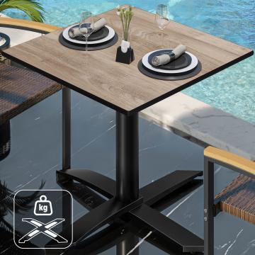 CPTG | Bistro Table | W:D:H 60 x 60 x 75 cm | Rustic Oak / Aluminium Black | Additional Weight