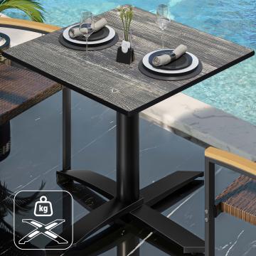 CPTG | Bistro Table | W:D:H 60 x 60 x 75 cm | Rustic Pine / Aluminium Black | Additional Weight