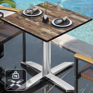 CPTG | Bistro Table | W:D:H 60 x 60 x 75 cm | Vintage Old / Aluminium | Additional weight