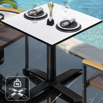 CPTG | Table Bistro | L:P:H 70 x 70 x 75 cm | Blanc / Aluminium Noir | Poids supplémentaire