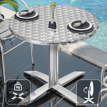 CT | Bistro Table | Ø60xH75cm | Stainless Steel / Aluminium | Additional Weight | Foldable