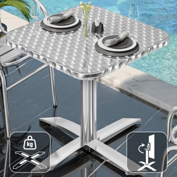 CT | Bistro Table | 60x60xH75cm | Stainless Steel / Aluminium | Additional Weight | Foldable