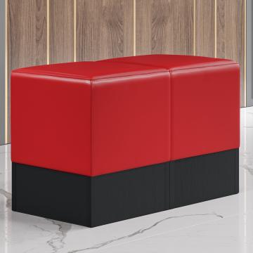 CUBO | Cube puf sæt | Rød | Læder